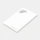 Elegante script monogram personalisatie post-it® notes (Schuin)
