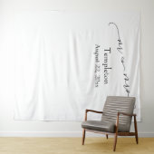 Elegante Script Mr & Mrs Eenvoudige Foto Achtergro Wandkleed (In Situ (horizontaal))