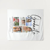 Elegante script multi foto afstuderen afgestudeerd wandkleed (Voorkant (horizontaal))