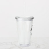 Elegante Script Naam Anjer Januari Geboorte Bloem Acryl Drinkbeker (Rechts)