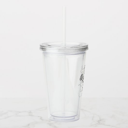 Elegante Script Naam Anjer Januari Geboorte Bloem Acryl Drinkbeker (Rechts)