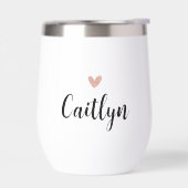 Elegante Script Naam & Roos Gouden Hart (Links)