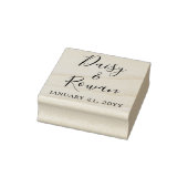 Elegante script naam van het koppel met trouwdatum 	rubberstempel (Stempel)