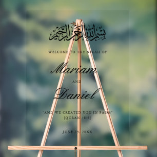 Elegante Script Nikah Islamitische Huwelijks Welko Acryl Bord