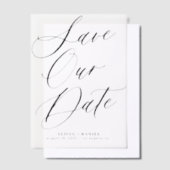 Elegante script overlay bruiloft opslaan van de da vellum uitnodigingen (Offset)