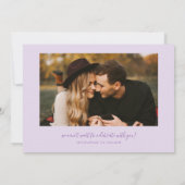Elegante Script Paarse Gebogen Frame Foto Save The Date (Achterkant)