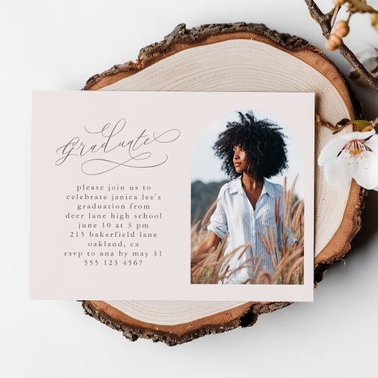 Elegante Script Photo Arch Graduation Party