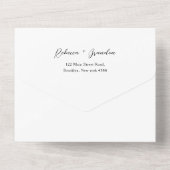 Elegante Script Photo Overlay QR-code Bruiloft All In One Uitnodiging (Achterkant)