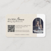 Elegante Script Photo Professional Coordinator Visitekaartje (Achterkant)