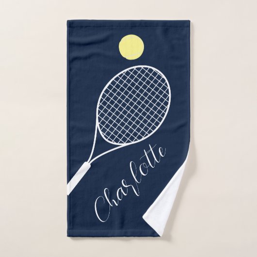 Elegante Script Player Naam Tennis Club Handdoek (Handdoek)
