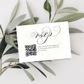 Elegante Script QR Code Huwelijksreactie RSVP Kaartje