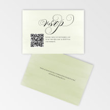Elegante Script QR Code Huwelijksreactie RSVP