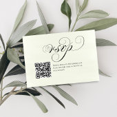 Elegante Script QR Code Huwelijksreactie RSVP Kaartje