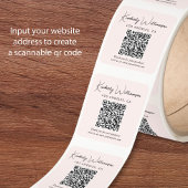 Elegante Script QR Code Roze Bedankt Vierkante Sticker