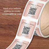 Elegante Script QR Code Roze Goud Bedankt Vierkante Sticker