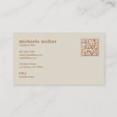 Elegante Script QR-code & Sociale Media Visitekaartje (Achterkant)