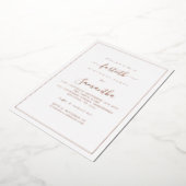 Elegante Script Rand 40e Verjaardagsfeest Luxe Folie Uitnodiging (Gedraaid)