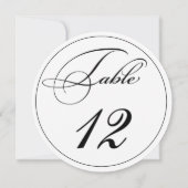 Elegante script ronde tafel nummertjes kaart (Achterkant)