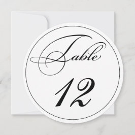Elegante script ronde tafelnummerkaarten kaart