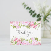 Elegante Script Rose Banner Zakelijk Bedankt Briefkaart (Staand voorkant)