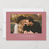 Elegante Script Roze Gebogen Frame Foto Save The Date (Achterkant)