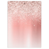 Elegante Script Roze Goud Glitter Schoonheidssalon Klembord (Achterkant)