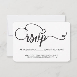 Elegante Script RSVP E-mail Gereserveerde Stoel Tr Kaartje