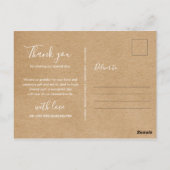 Elegante script rustieke trouwkaart bedankt briefkaart (Achterkant)