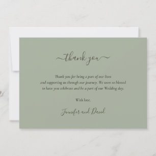 Elegante Script Sage Groene Bedankkaart