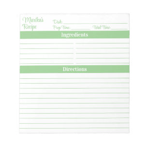 Elegante Script Sage Groene Recepten Notitieblok