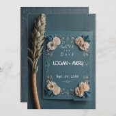 Elegante Script Save the Date Aankondigingskaart (Voorkant / Achterkant)