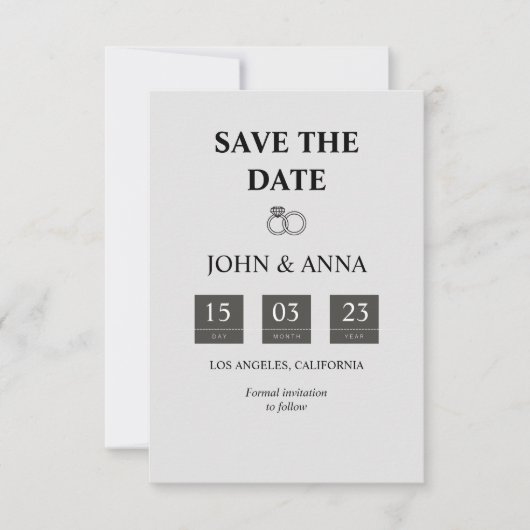 Elegante Script Save the Date Aankondigingskaart (Voorkant)