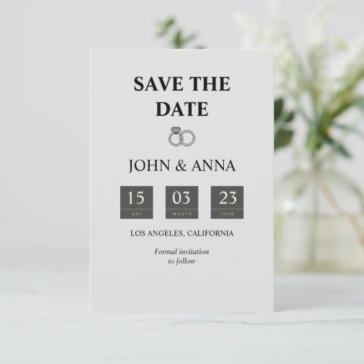Elegante Script Save the Date Aankondigingskaart (Staand voorkant)