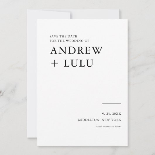 Elegante Script Save the Date Aankondigingskaart (Voorkant)