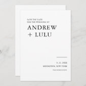 Elegante Script Save the Date Aankondigingskaart (Voorkant / Achterkant)