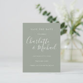 Elegante Script Save the Date Briefkaart (Staand voorkant)