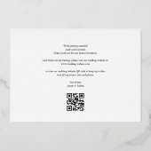 Elegante Script Save the Date Foto QR Code Folie Uitnodiging (Achterkant)