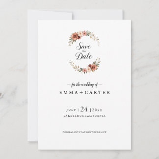 Elegante Script Save the Date met Pastelroze