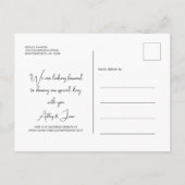 Elegante Script Save the Date Verlovingsfoto Aankondigingskaart (Achterkant)