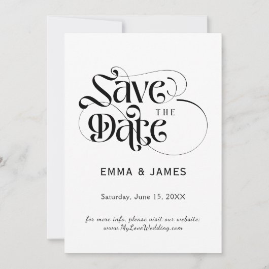 Elegante Script Save-the-Datekaart Save The Date (Voorkant)