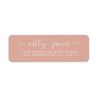 Elegante Script Stof Roze Huwelijk Retouradres