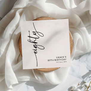 Elegante Script Tachtig 80ste Verjaardag Servet
