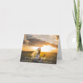 Elegante Script THANK YOU bruiloft briefkaart | FO (Voorkant)