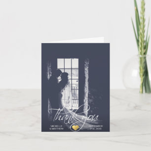 Elegante Script THANK YOU trouwkaart FOTO Bedankkaart