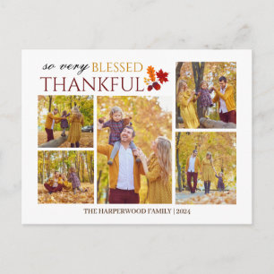 Elegante Script thanksgiving familie foto Collage Feestdagenkaart