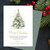 Elegante Script Tree Non Photo Christmas-Kaarten Feestdagenkaart