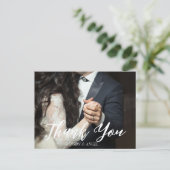 Elegante Script Trouw Bedankkaart Briefkaart (Staand voorkant)