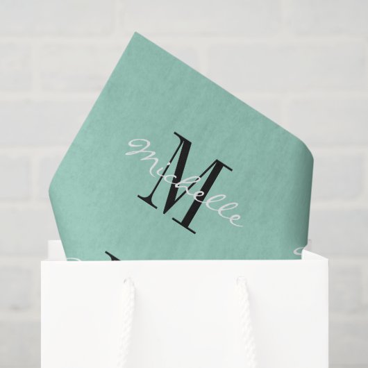 Elegante script typografie aangepaste kleur monogr tissuepapier (Cadeauzakje)