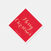 Elegante Script Typografie Merry Christmas Red Servet (Hoek)