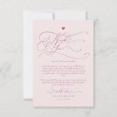 Elegante Script Typografie Roze bruiloft Bedankkaart (Voorkant)